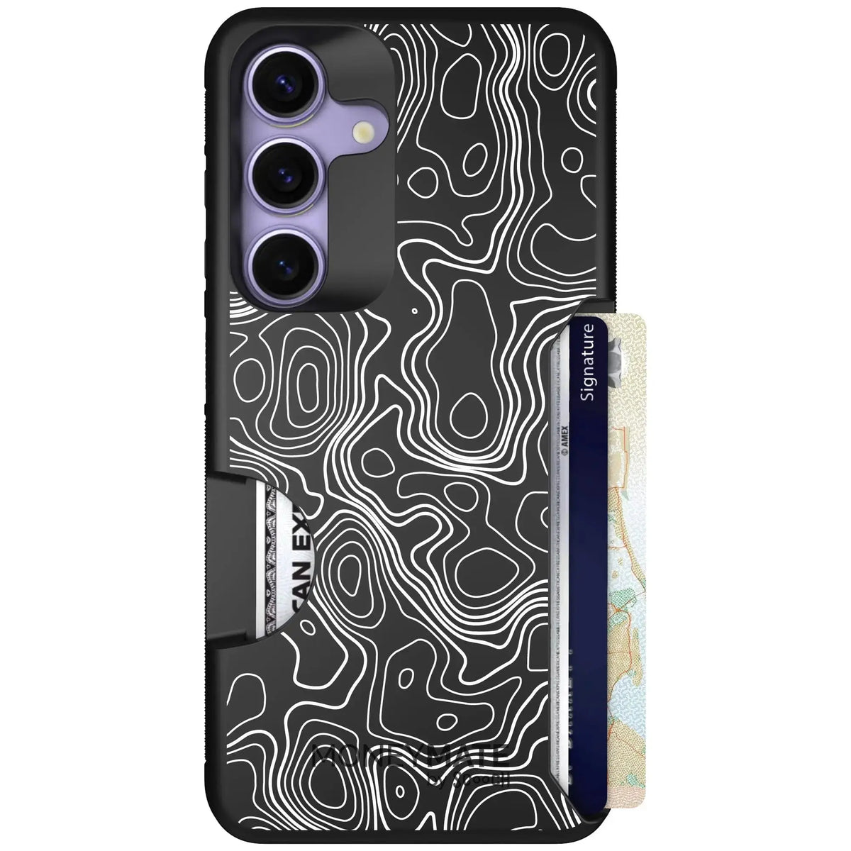 scoochzza Moneymate in Topography | Slim Wallet Case with Card Holder - Galaxy S26 Case Only