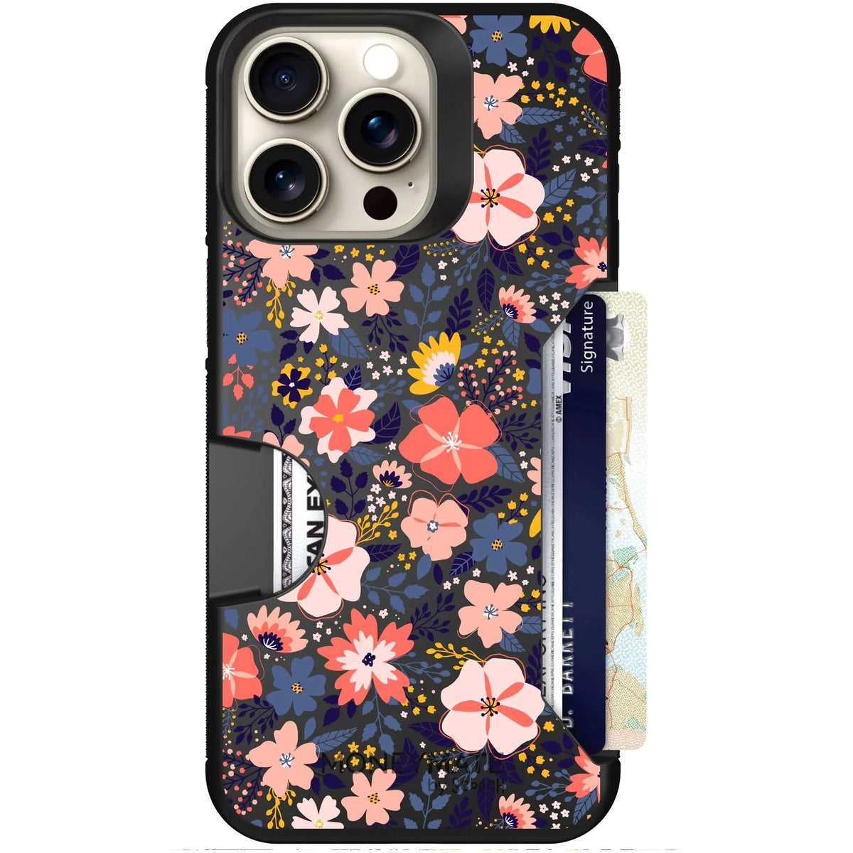 scoochzza Moneymate in Wildflowers | Slim Wallet Case with Card Holder - iPhone 15 Pro Max Case Only