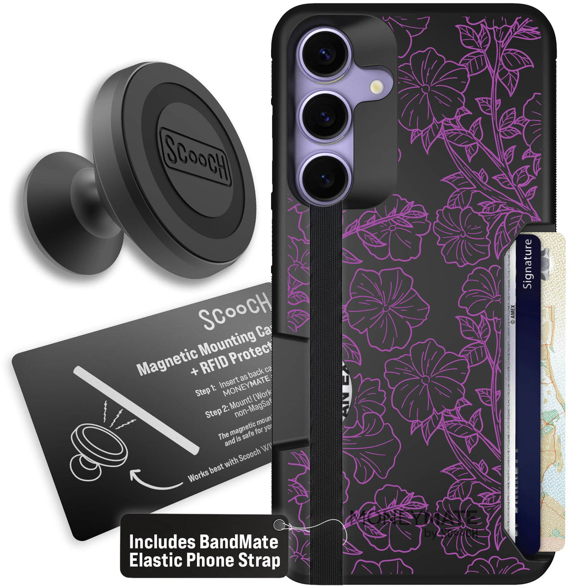Moneymate - S25 Plus - Purple Petunias - Starter Bundle