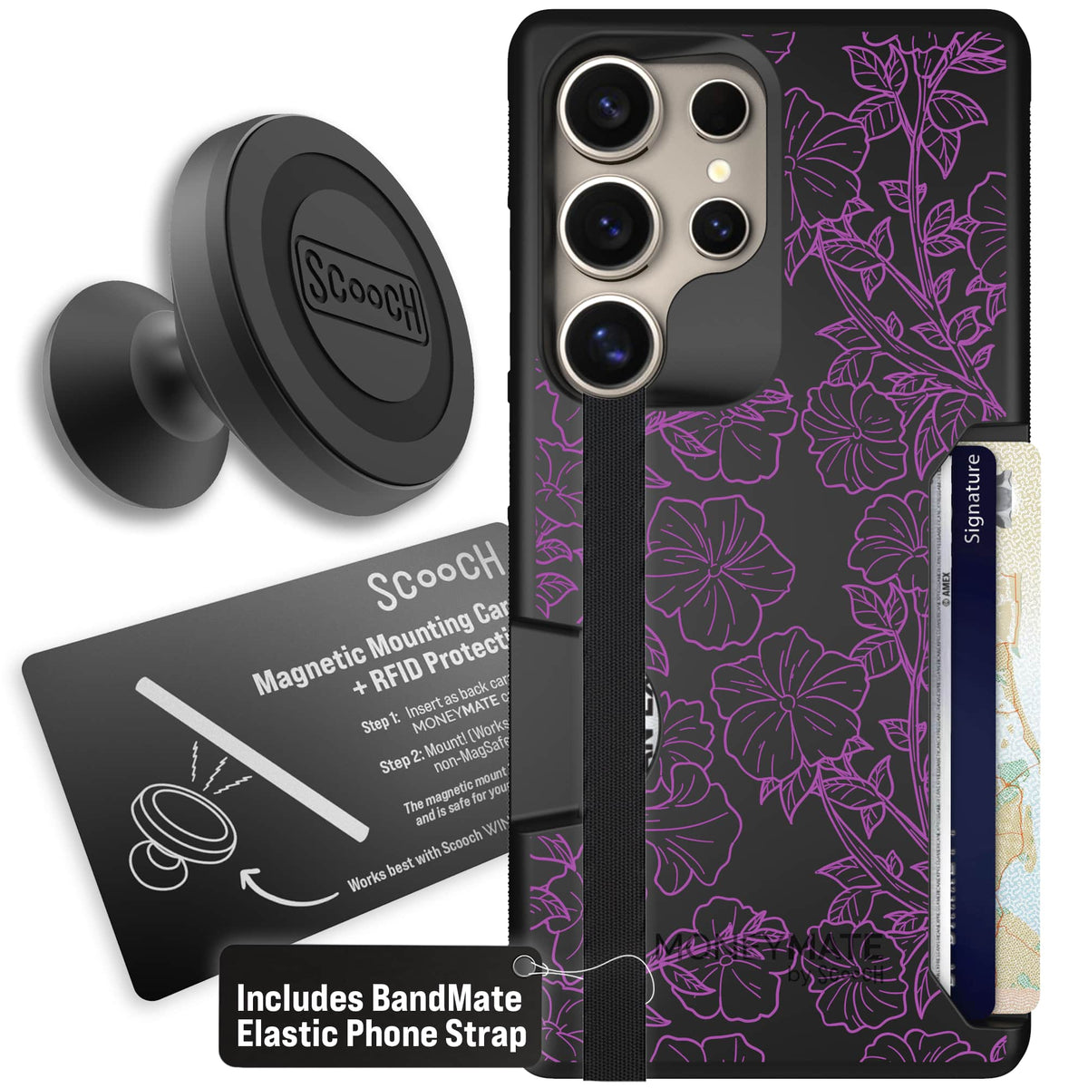 Moneymate - S25 Ultra - Purple Petunias - Starter Bundle