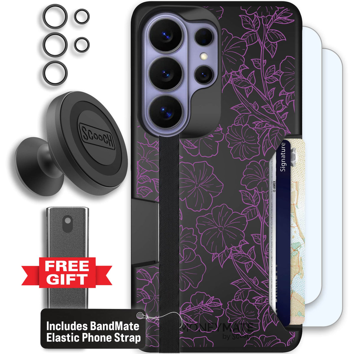 Moneymate - S26 Ultra - Purple Petunias - Defender Bundle
