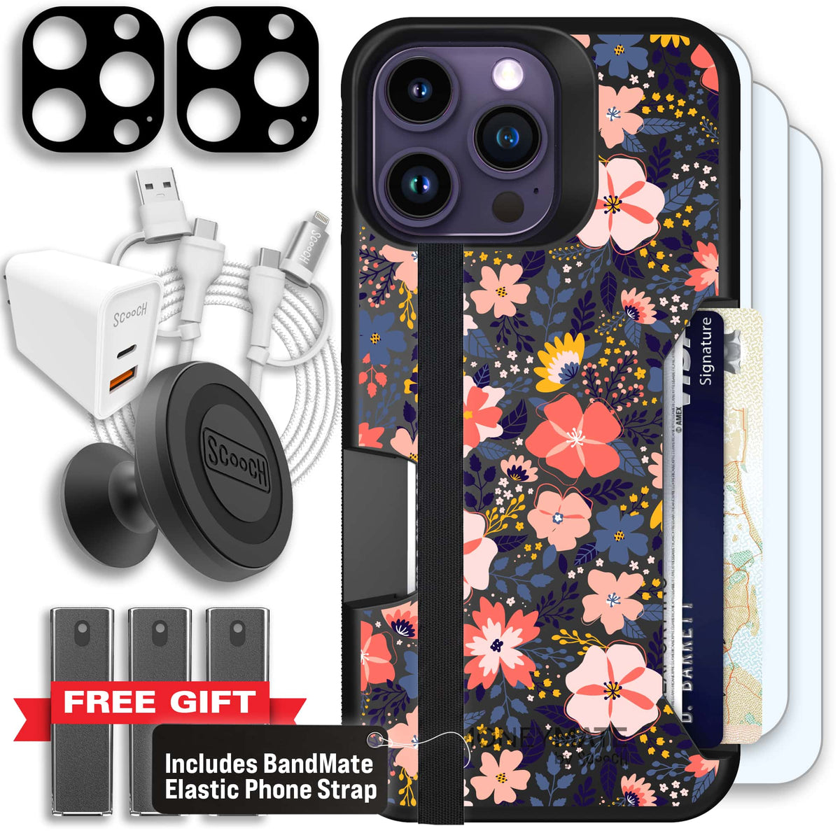Moneymate - iPhone 14 Pro Max - Wildflowers - Ultimate Bundle