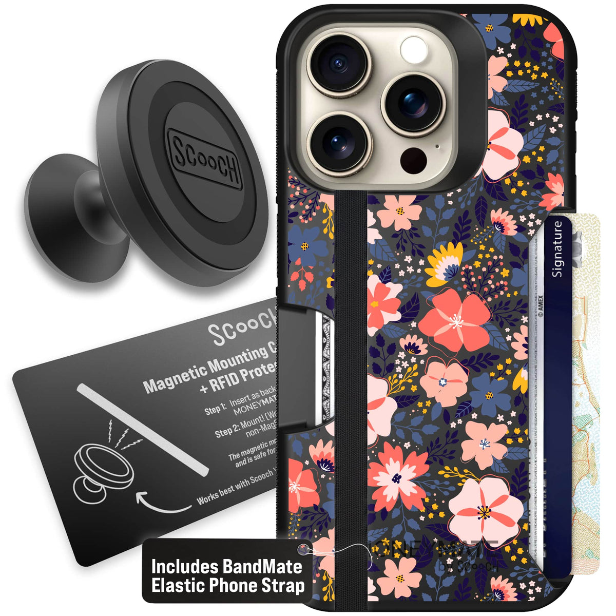 Moneymate - iPhone 15 Pro - Wildflowers - Starter Bundle