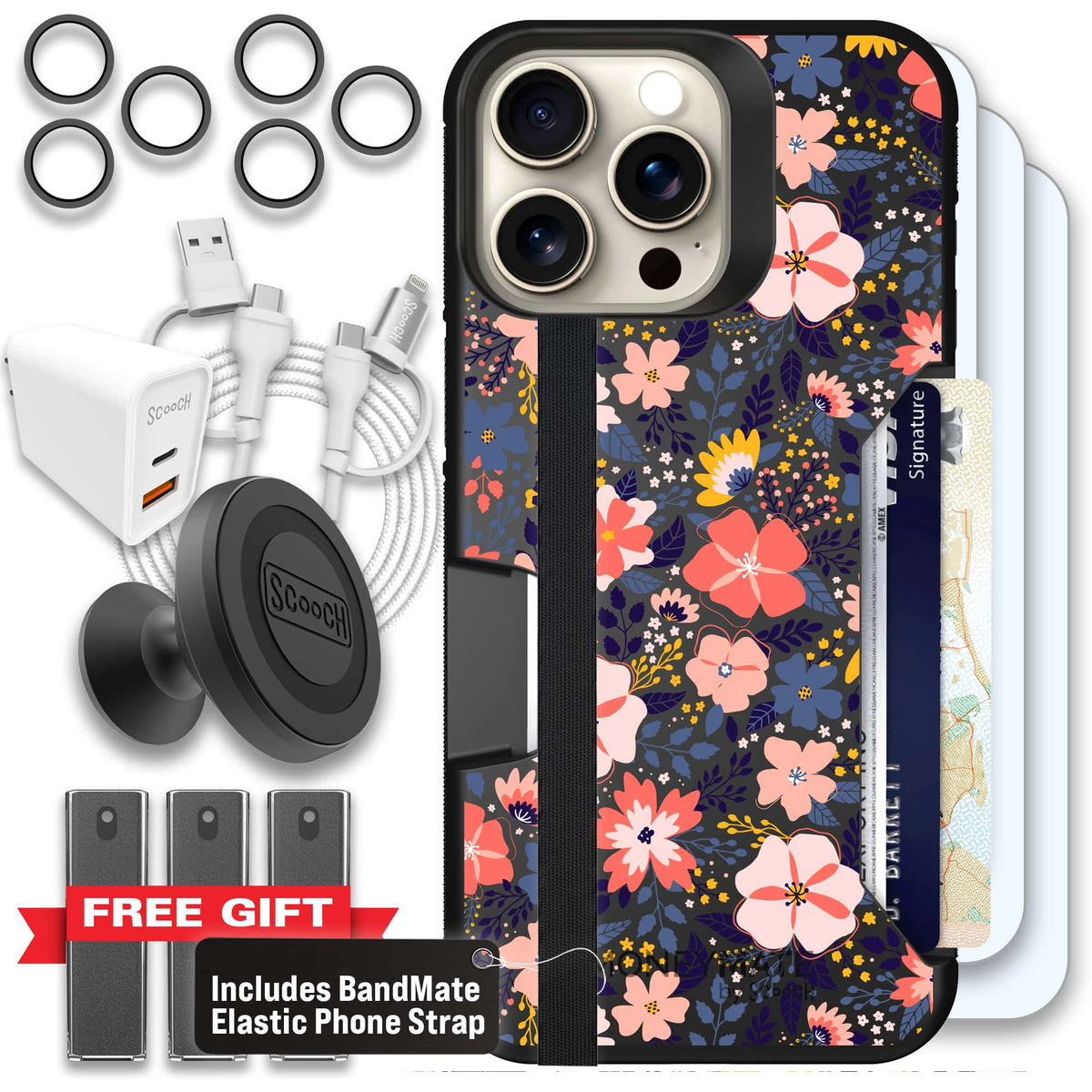 Moneymate - iPhone 15 Pro Max - Wildflowers - Ultimate Bundle