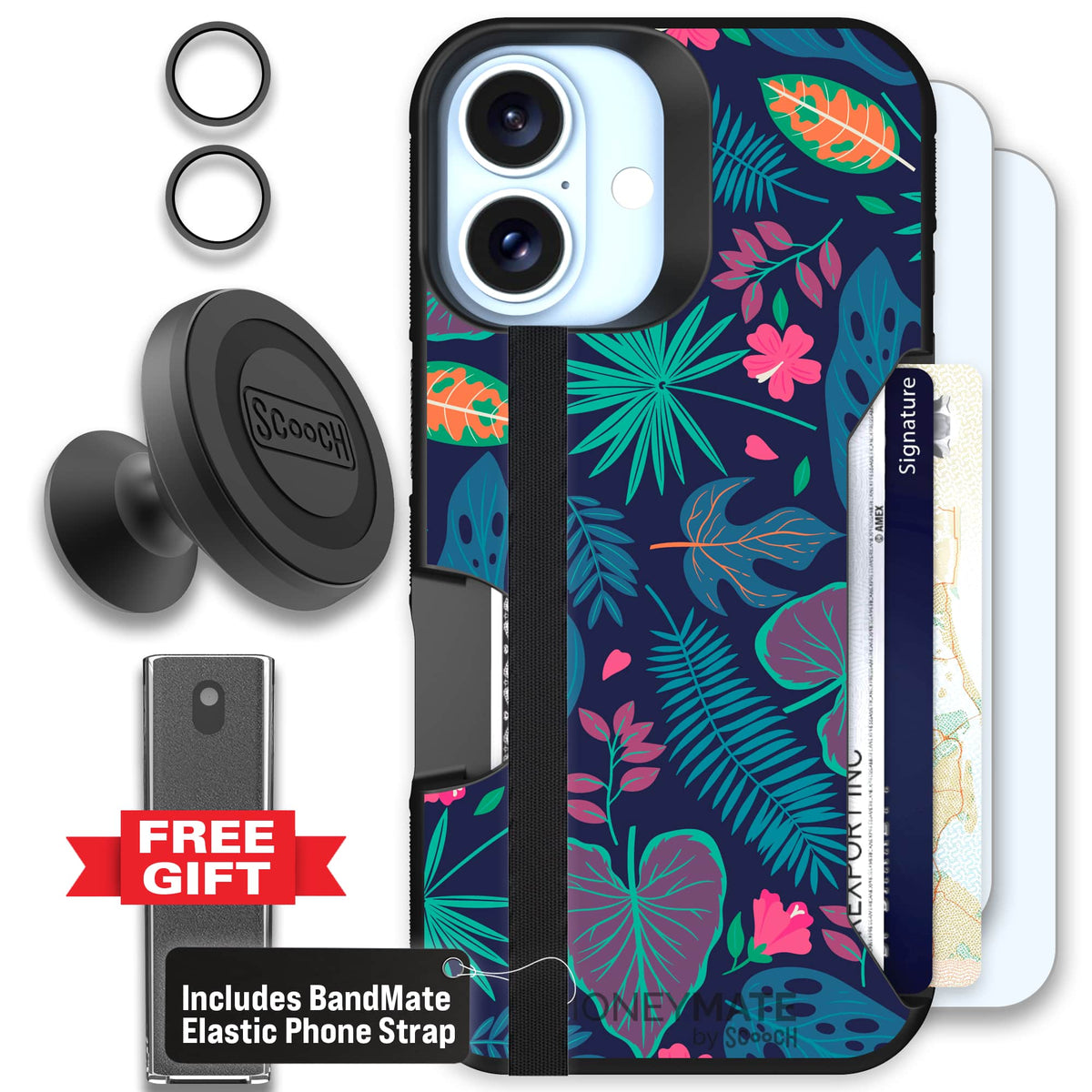 Moneymate - iPhone 16 - Tropical Leaves - Defender Bundle