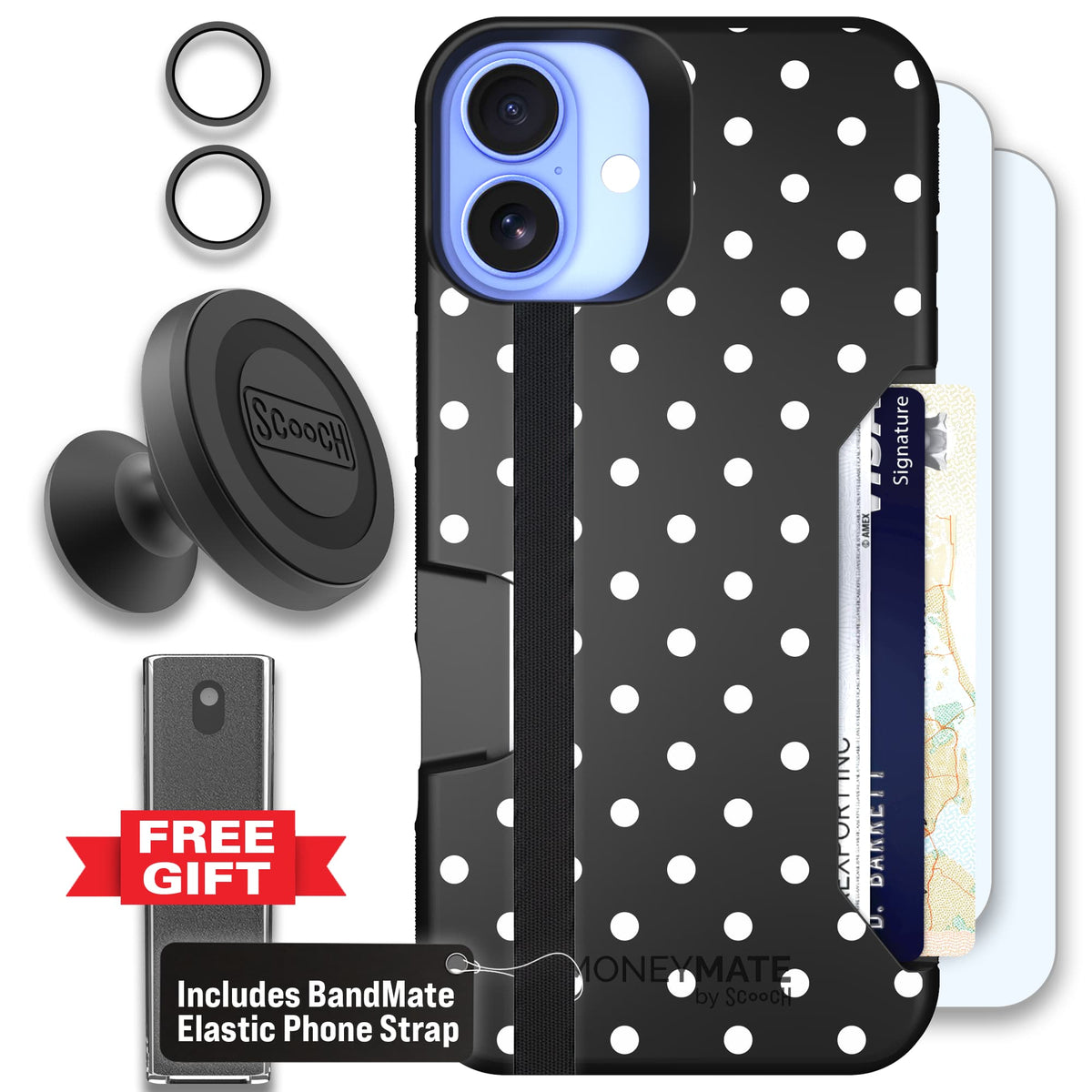 Moneymate - iPhone 16 Plus - Polka Dots - Defender Bundle