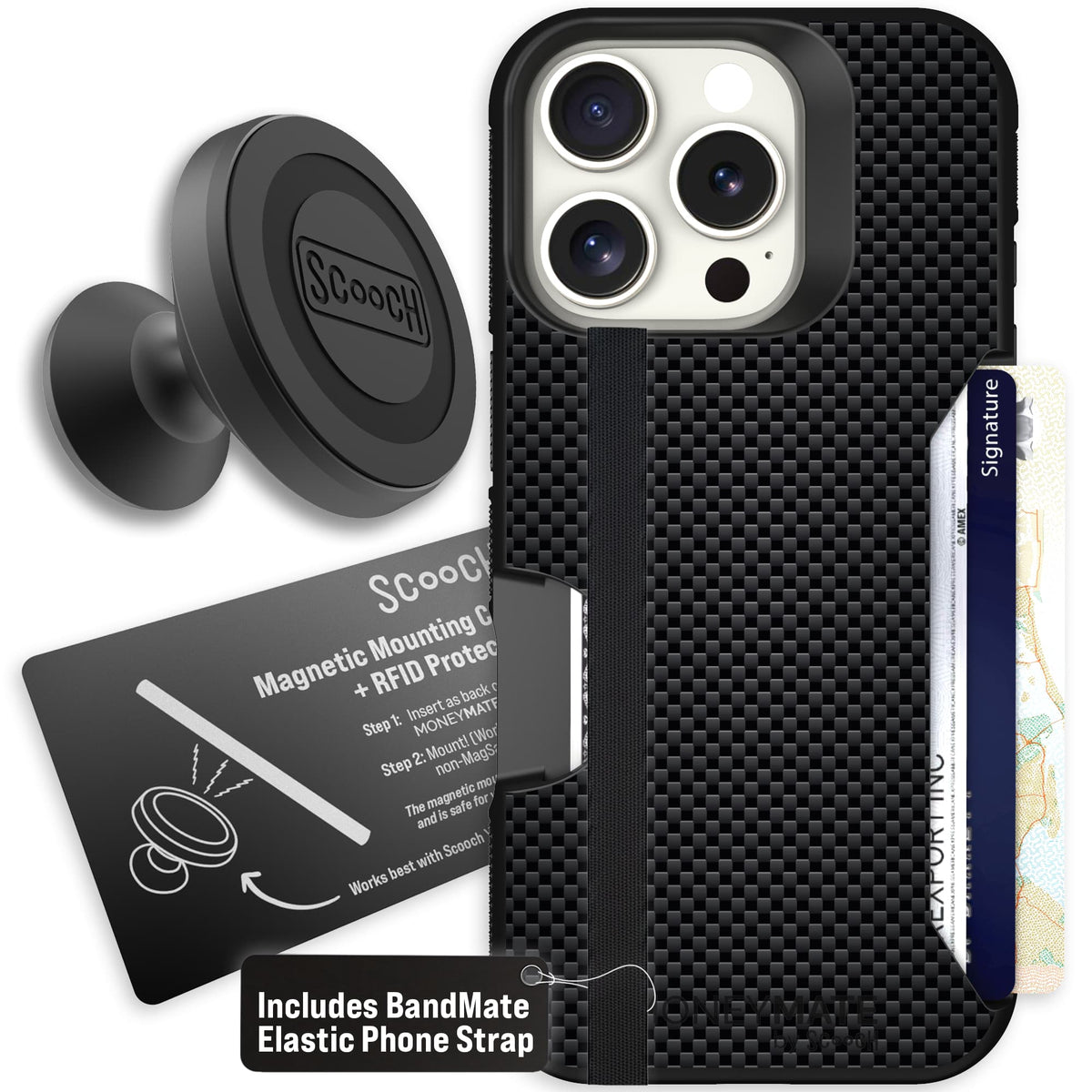 Moneymate - iPhone 16 Pro - Carbon Fiber - Starter Bundle