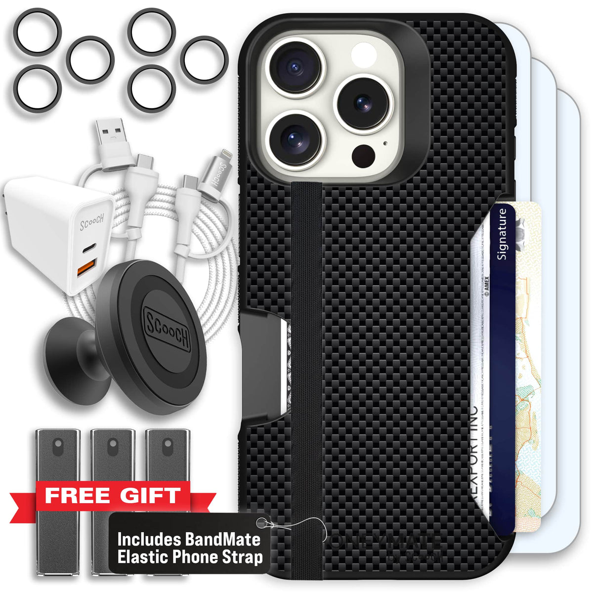 Moneymate - iPhone 16 Pro - Carbon Fiber - Ultimate Bundle