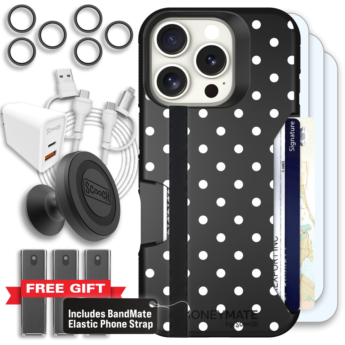 Moneymate - iPhone 16 Pro - Polka Dots - Ultimate Bundle