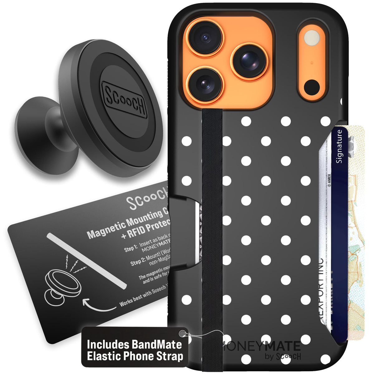 Moneymate - iPhone 17 Pro - Polka Dots - Starter Bundle