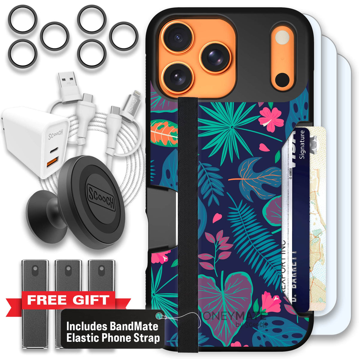 Moneymate - iPhone 17 Pro Max - Tropical Leaves - Ultimate Bundle