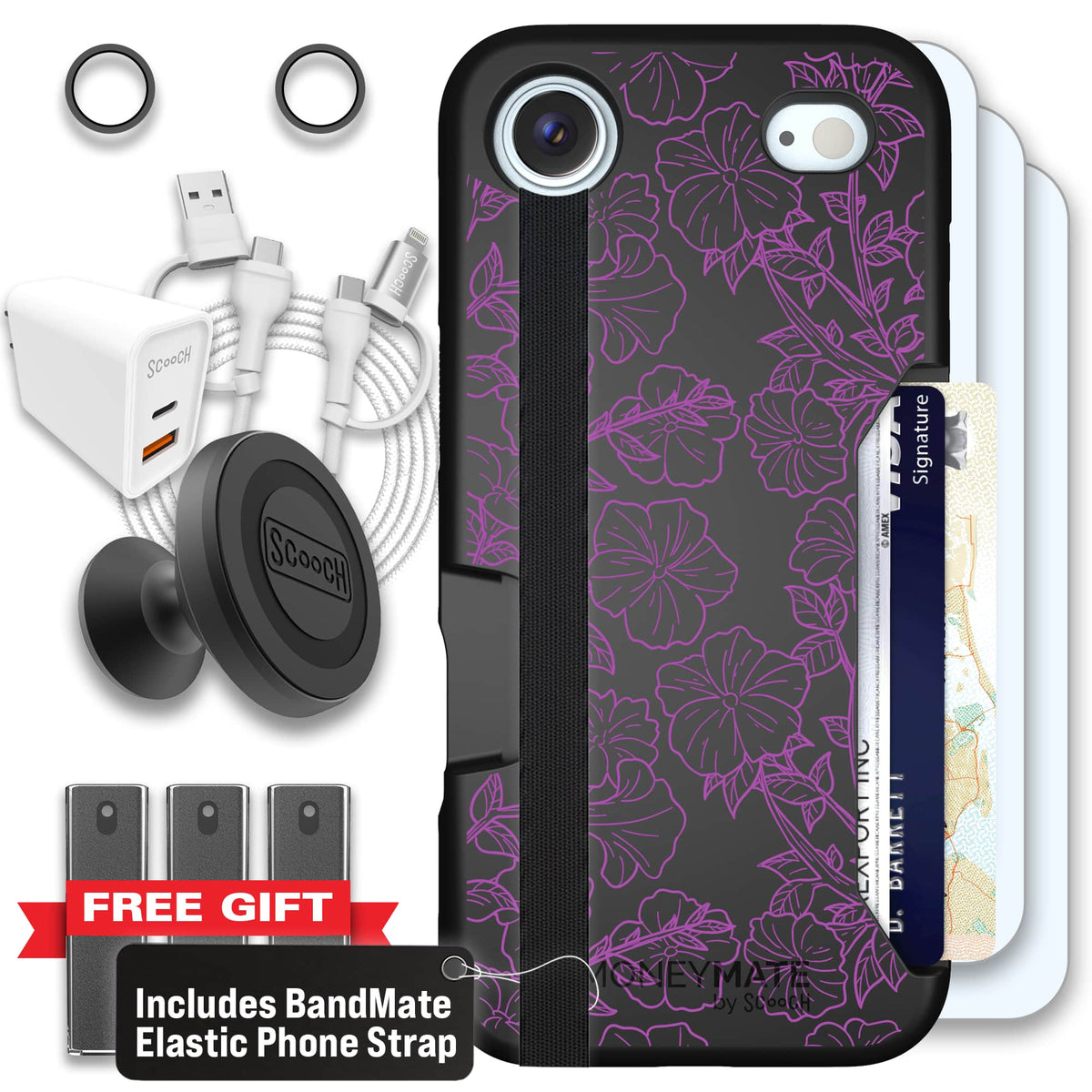 Moneymate - iPhone Air - Purple Petunias - Ultimate Bundle