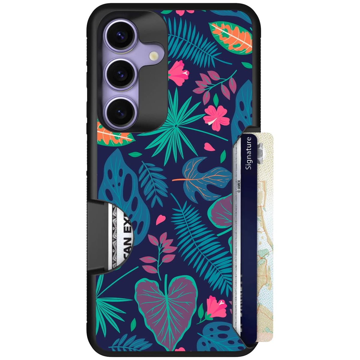 scoochzza Moneymate in Tropical Leaves | Slim Wallet Case with Card Holder - Galaxy S25 Case Only