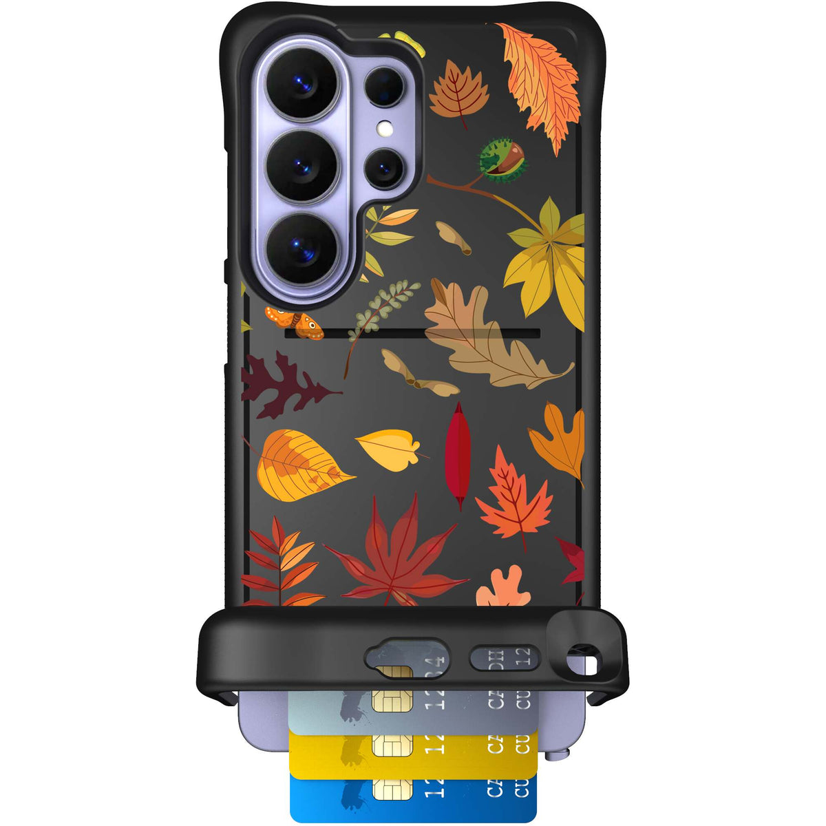 Autumn Leaves multicolored fall foliage pattern on a charcoal scoochzza Wingmate case for Galaxy S26 Ultra