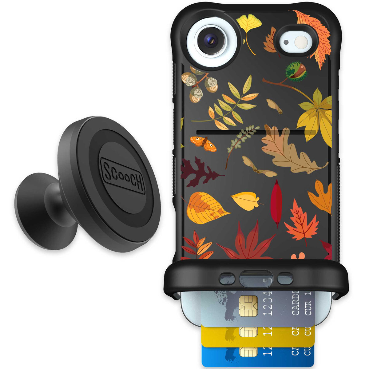 Autumn Leaves multicolored fall foliage pattern on a charcoal scoochzza Wingmate case for iPhone Air - Starter Bundle