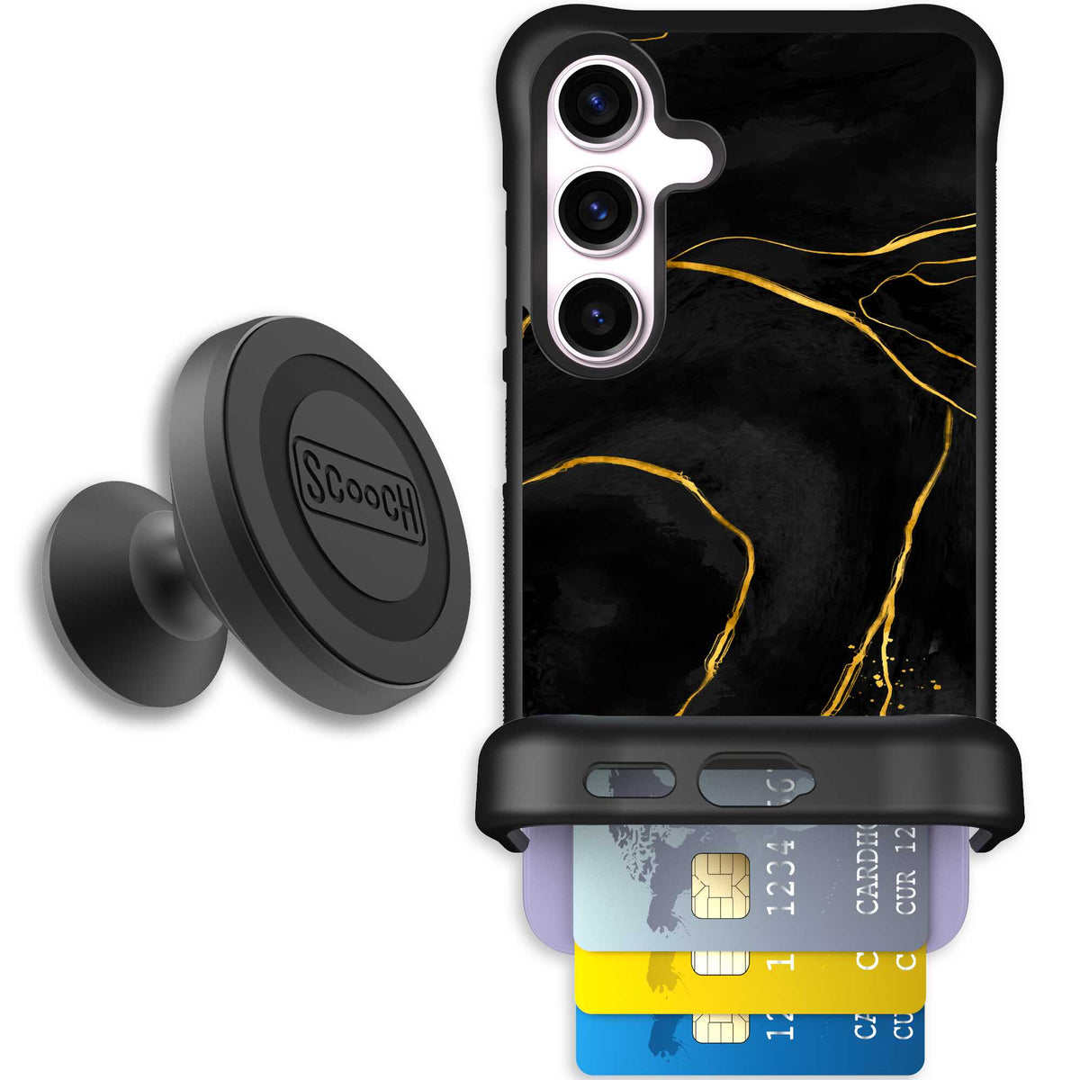 Wingmate Black Marble for Galaxy S24 - Starter Bundle