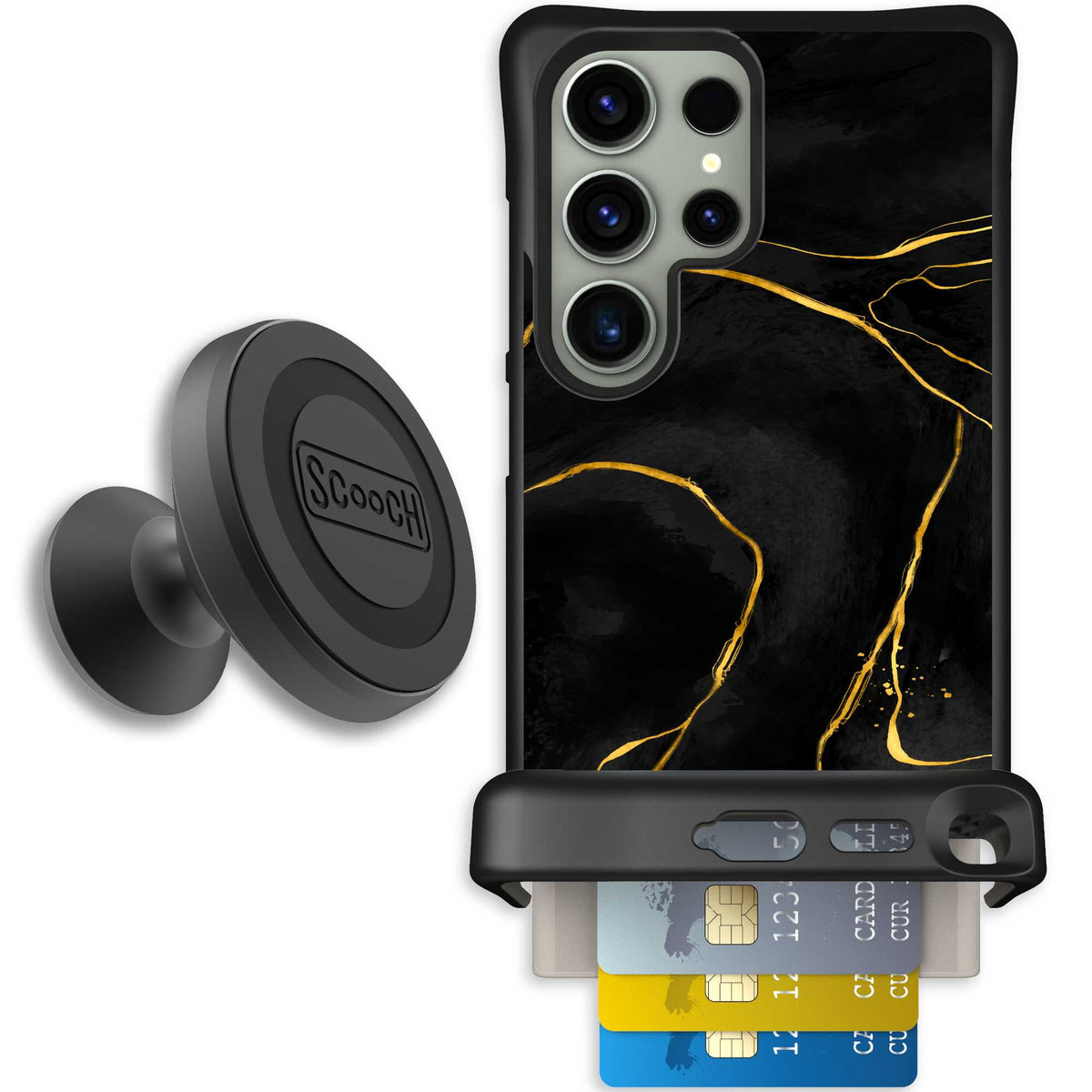 Wingmate Black Marble for Galaxy S24 Ultra - Starter Bundle