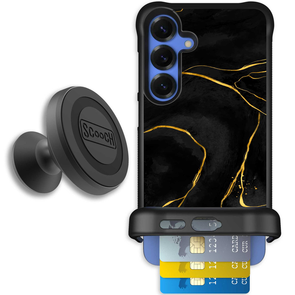 Wingmate Black Marble for Galaxy S25+ - Starter Bundle