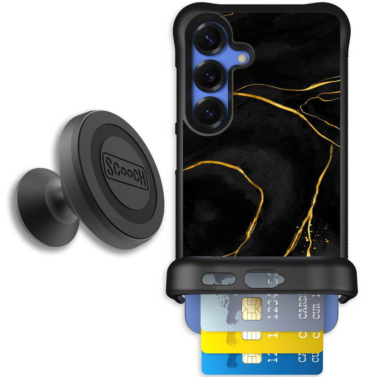 Wingmate Black Marble for Galaxy S25 - Starter Bundle