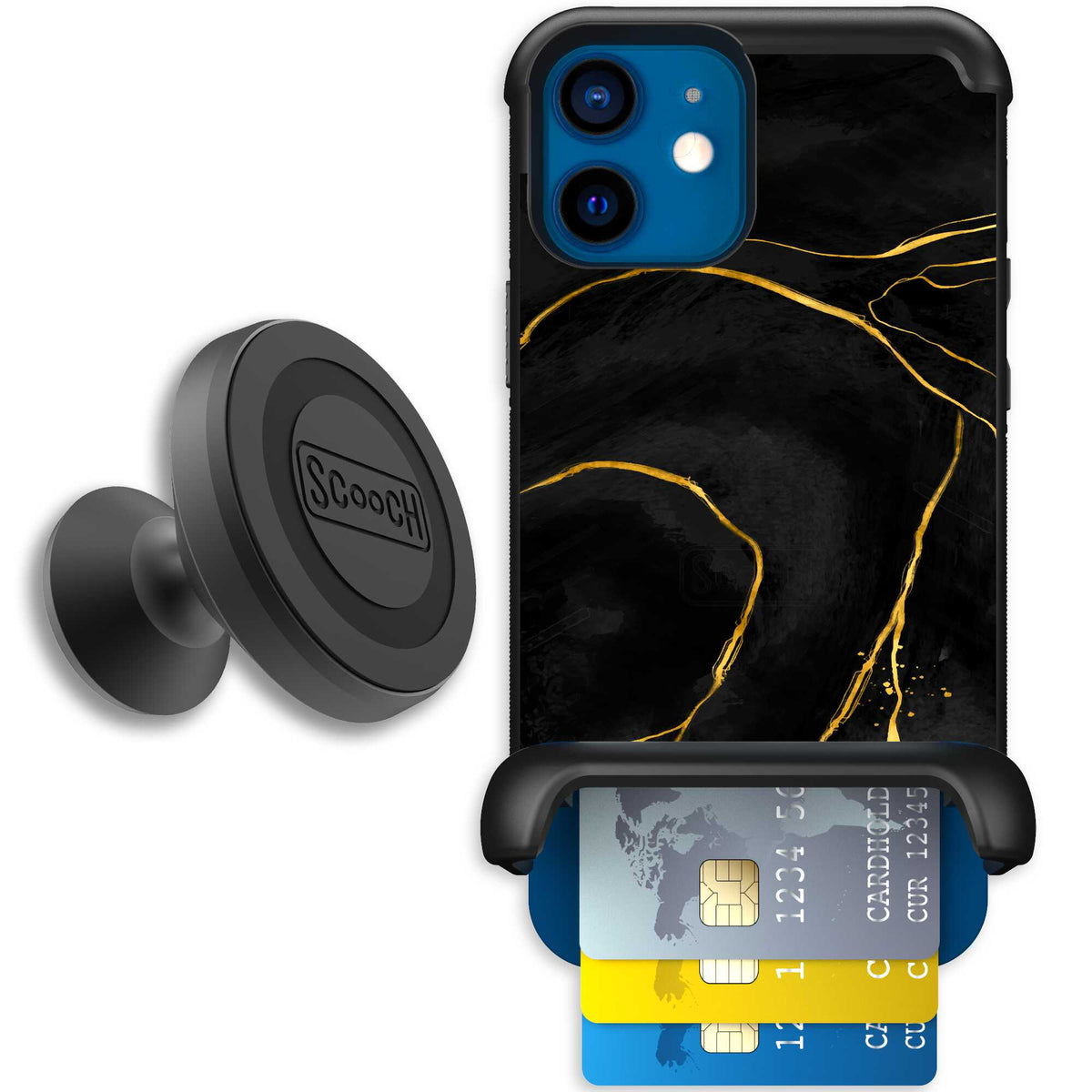 Wingmate Black Marble for iPhone 12 - Starter Bundle