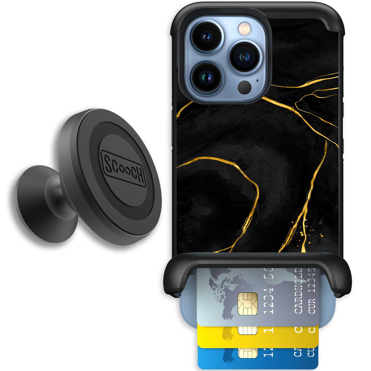 Wingmate Black Marble for iPhone 13 Pro - Starter Bundle