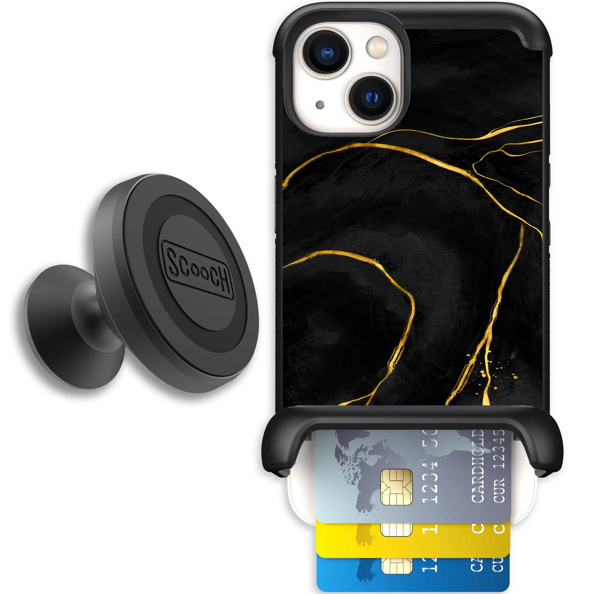 Wingmate Black Marble for iPhone 13 - Starter Bundle