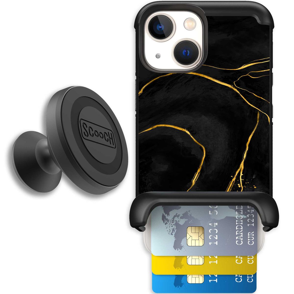 Wingmate Black Marble for iPhone 13 mini - Starter Bundle