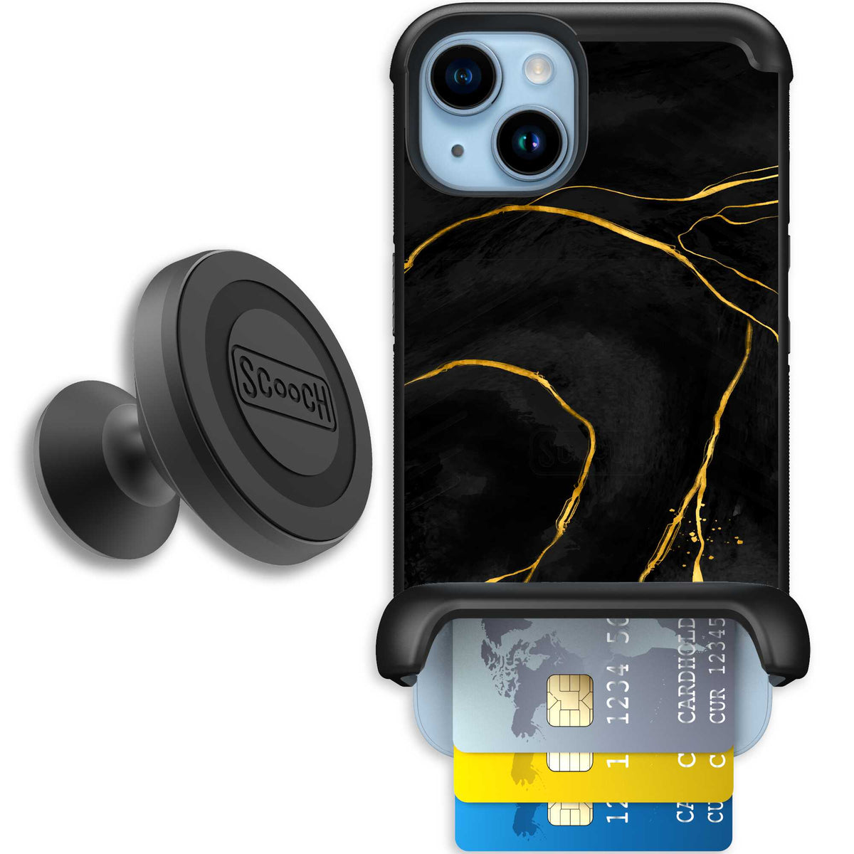 Wingmate Black Marble for iPhone 14 - Starter Bundle