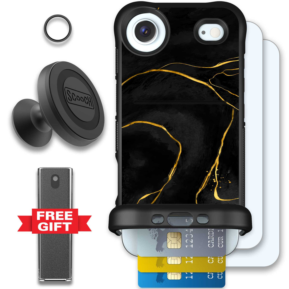 Wingmate Black Marble for iPhone Air - Defender Bundle