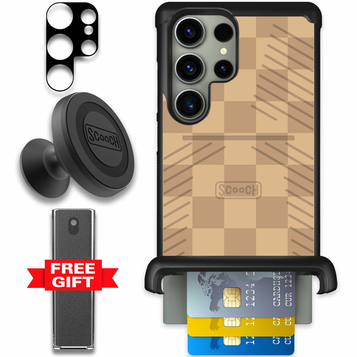 Checkered Beige | website | Galaxy S23 Ultra | Defender Bundle
