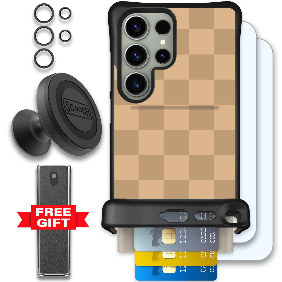 Checkered Beige | website | Galaxy S24 Ultra | Defender Bundle