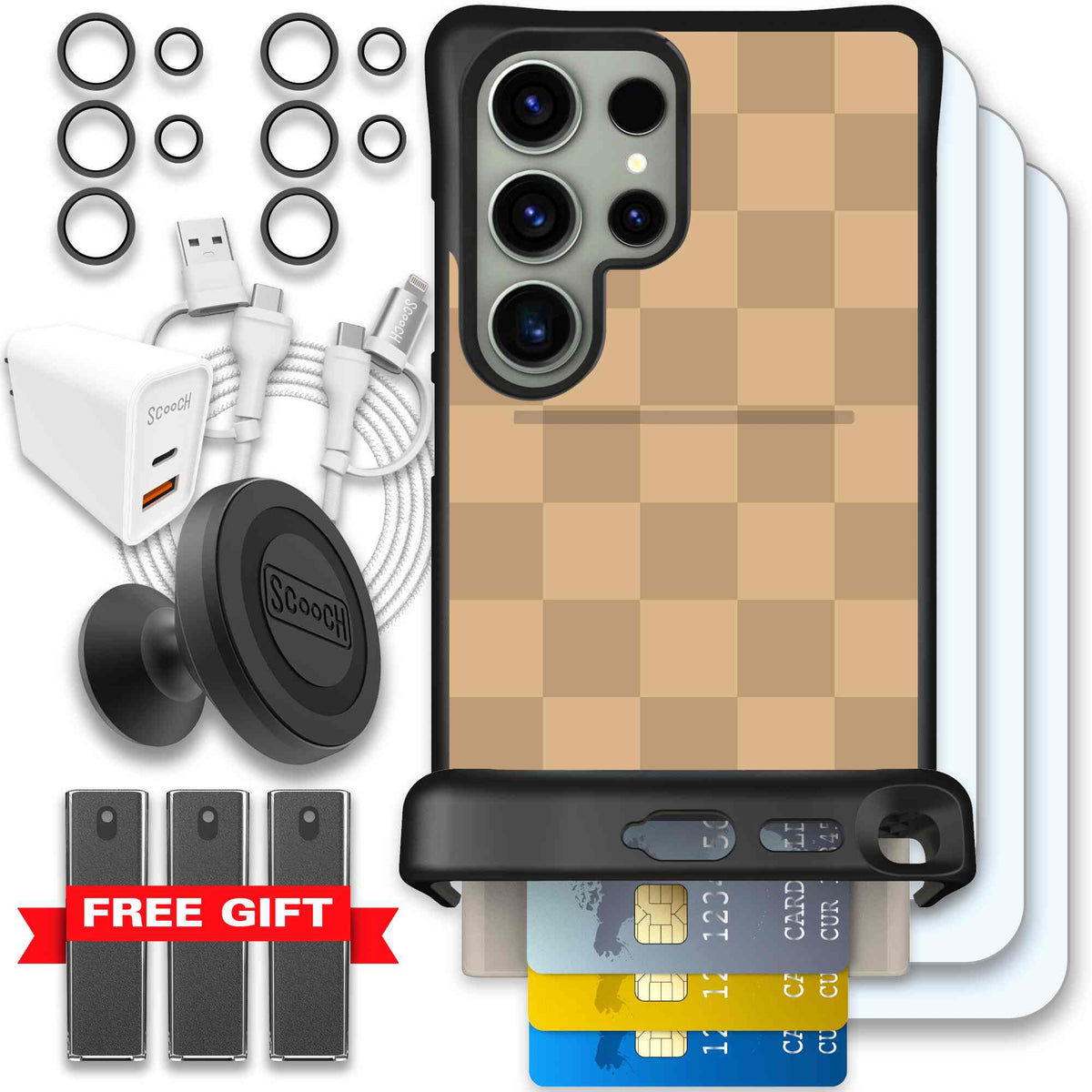 Checkered Beige | website | Galaxy S24 Ultra | Ultimate Bundle