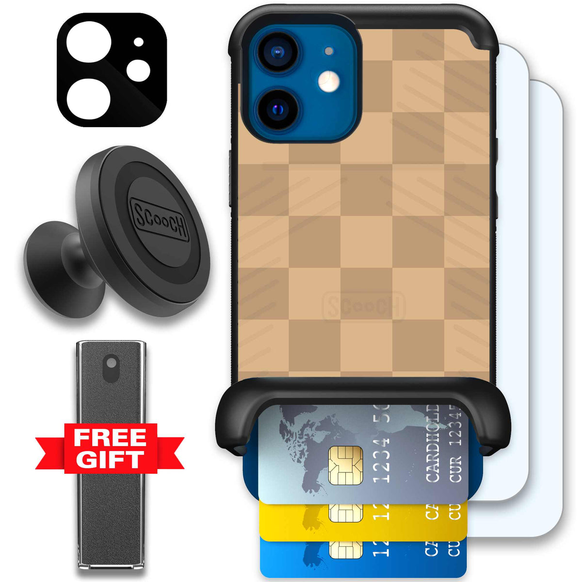 Checkered Beige | website | iPhone 12 mini | Defender Bundle