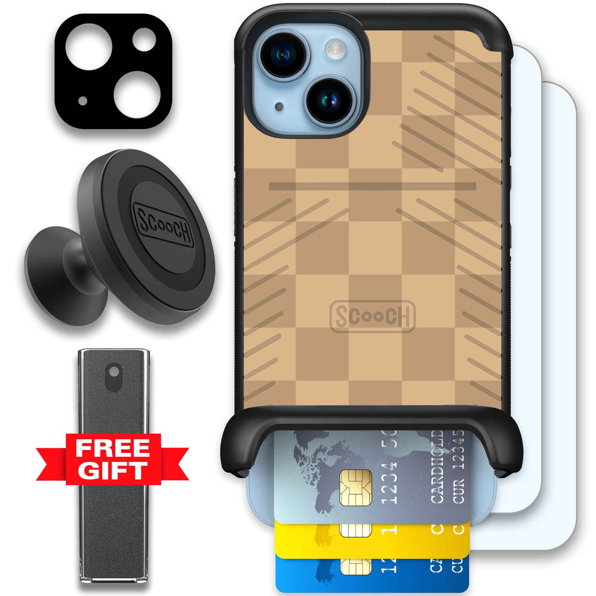 Checkered Beige | website | iPhone 14 | Defender Bundle
