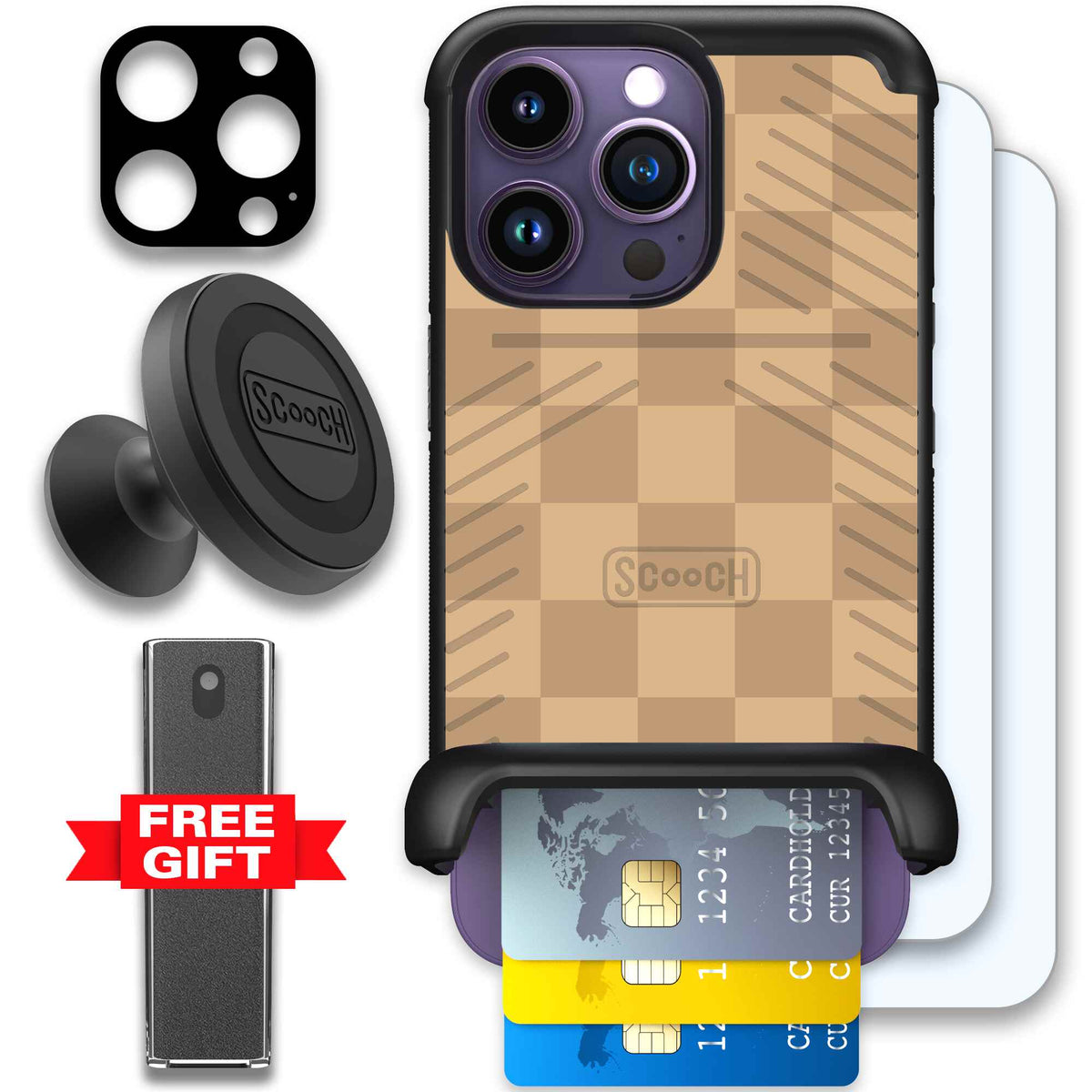 Checkered Beige | website | iPhone 14 Pro | Defender Bundle