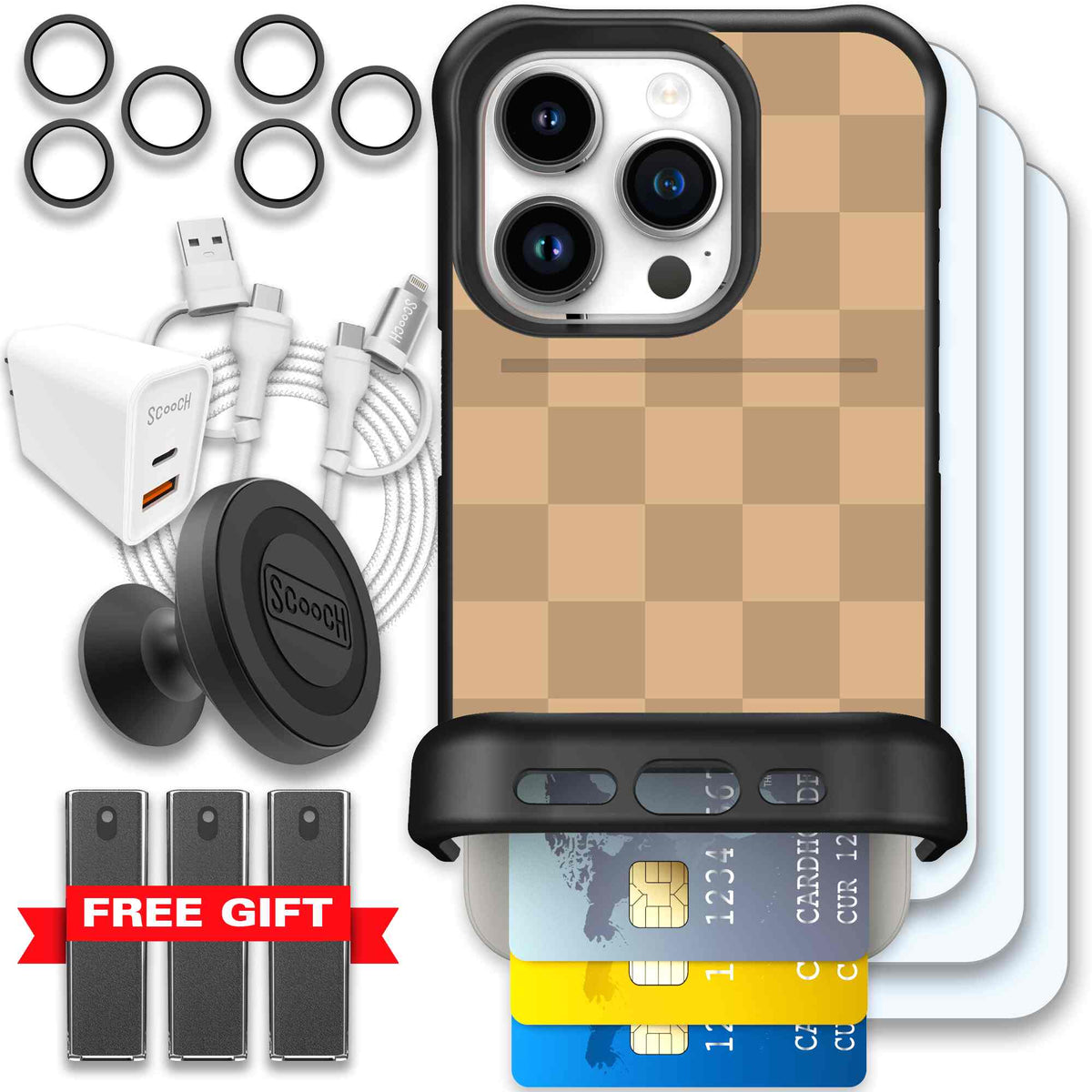 Checkered Beige | website | iPhone 15 Pro | Ultimate Bundle