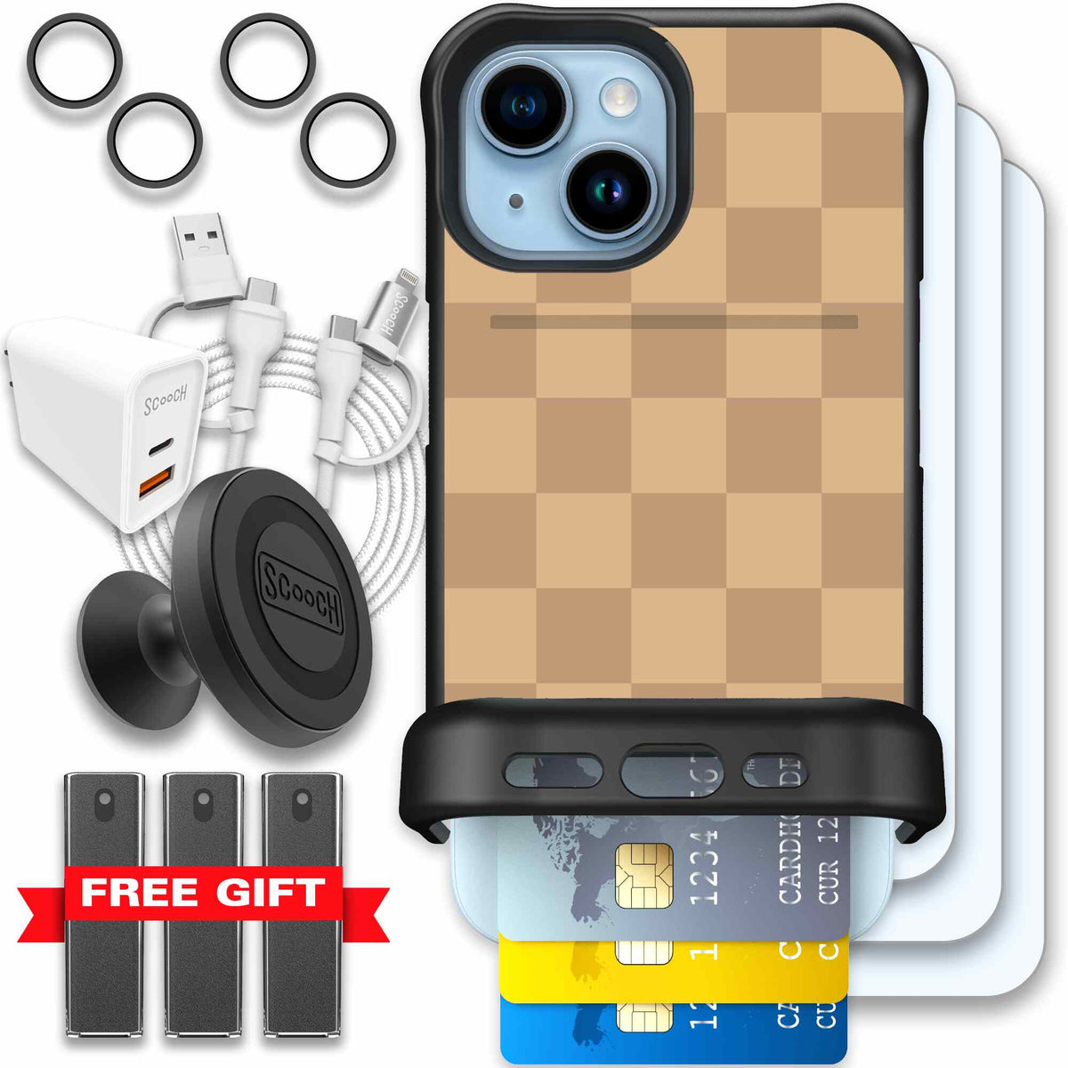 Checkered Beige | website | iPhone 15 | Ultimate Bundle