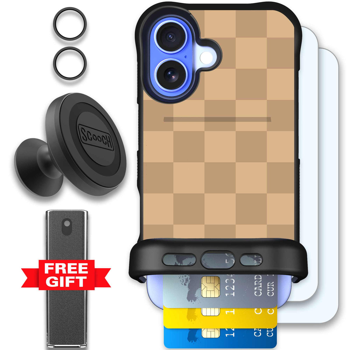 Checkered Beige | website | iPhone 16 | Defender Bundle