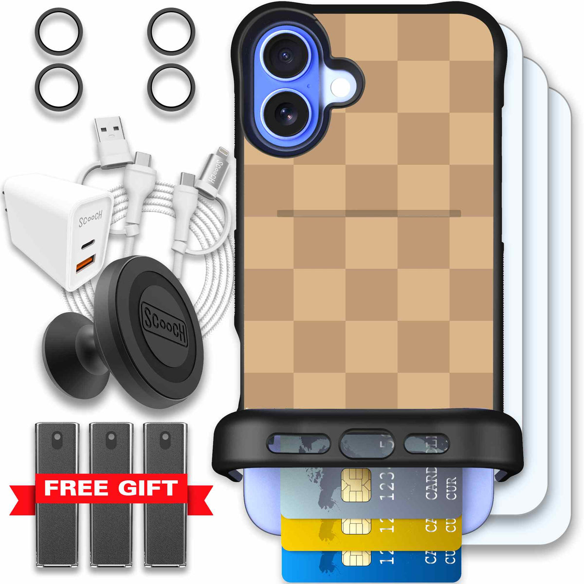 Checkered Beige | website | iPhone 16 Plus | Ultimate Bundle
