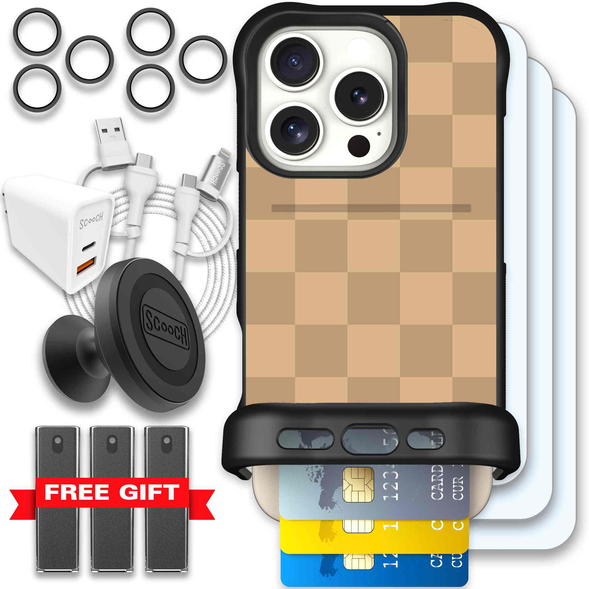 Checkered Beige | website | iPhone 16 Pro | Ultimate Bundle