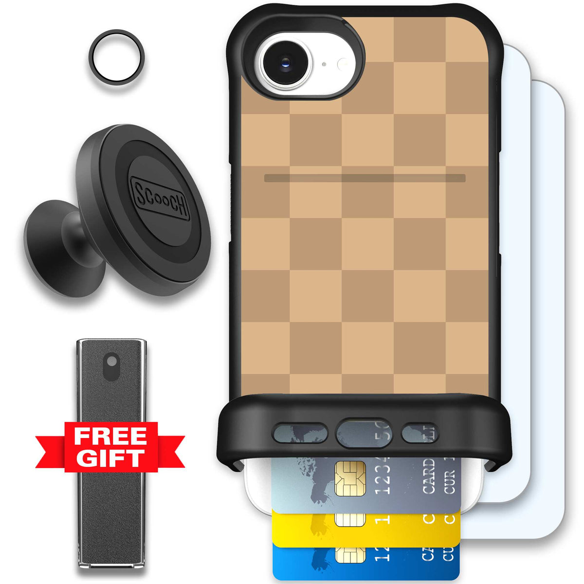 Checkered Beige | website | iPhone 17e | Defender Bundle