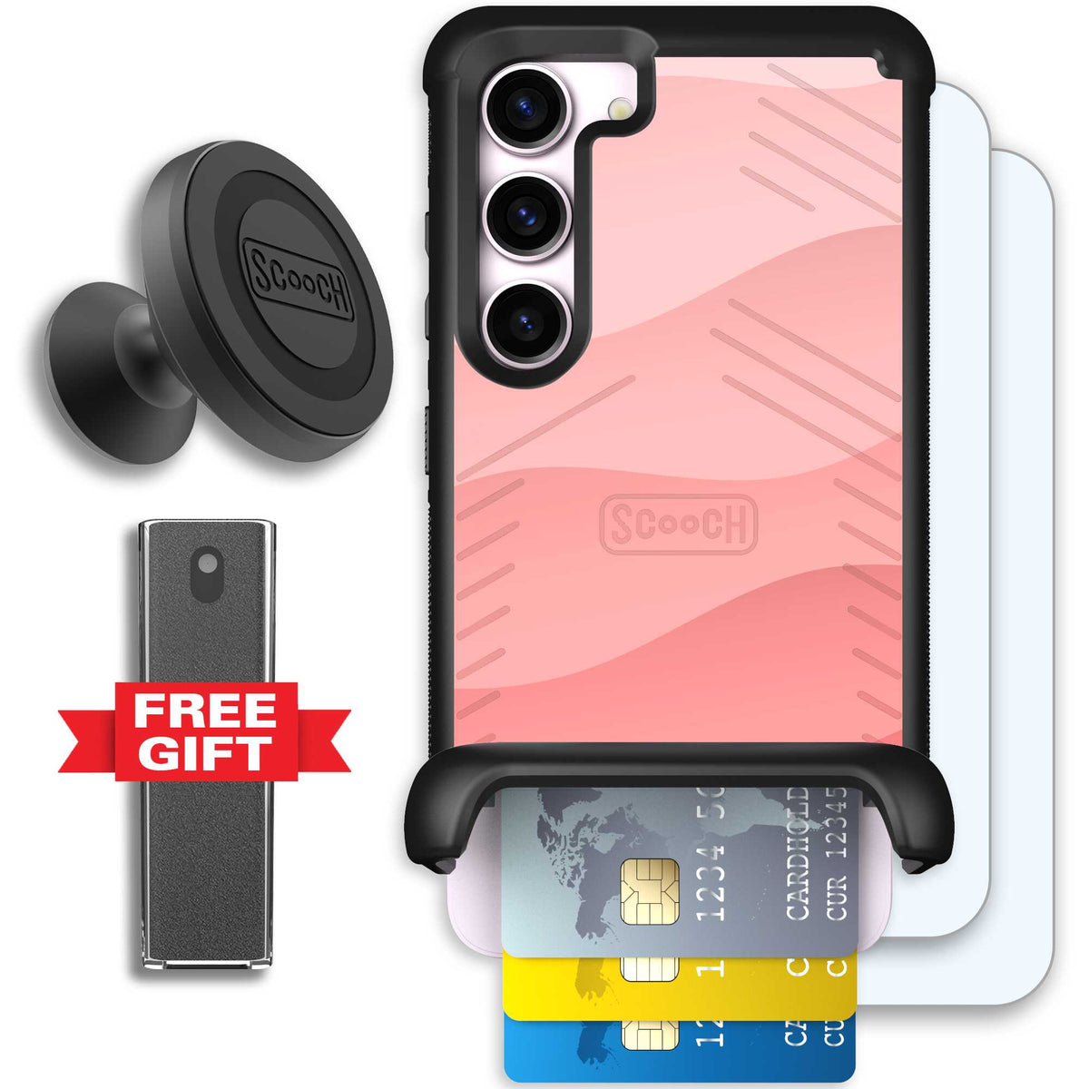 Wingmate Pink Waves for Galaxy S23 - Defender Bundle