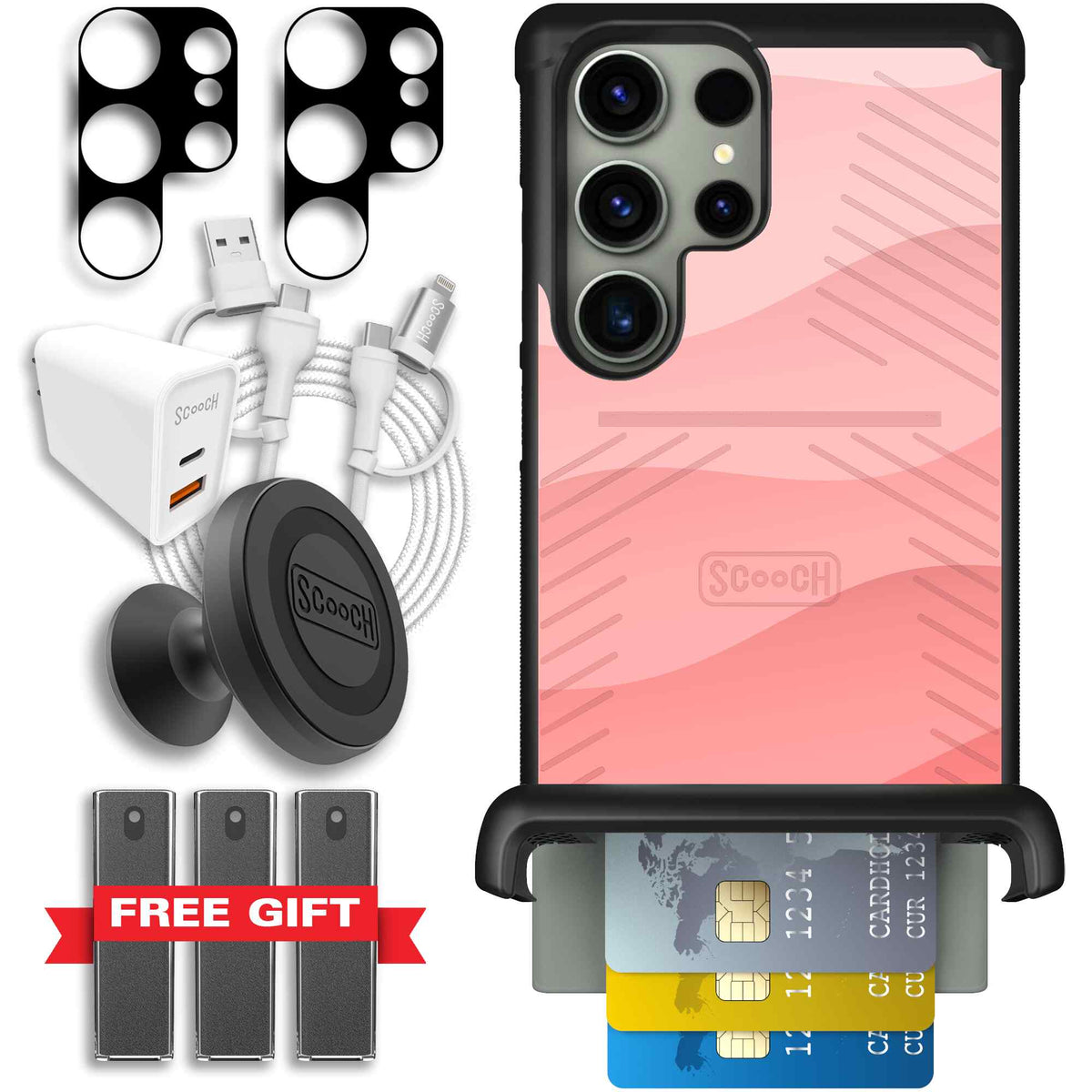 Wingmate Pink Waves for Galaxy S23 Ultra - Ultimate Bundle