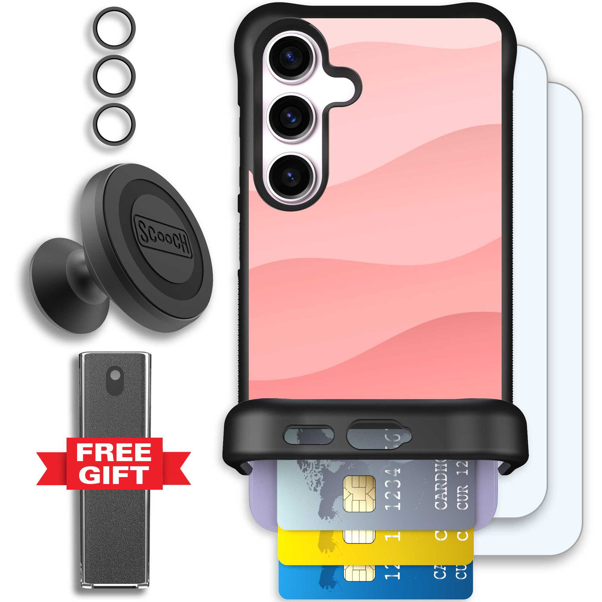 Wingmate Pink Waves for Galaxy S24 - Defender Bundle