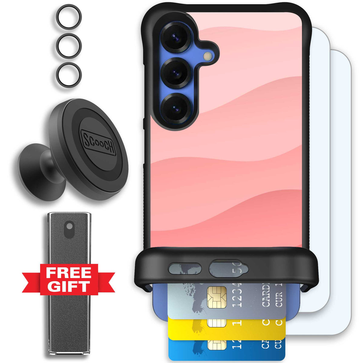Wingmate Pink Waves for Galaxy S25 - Defender Bundle