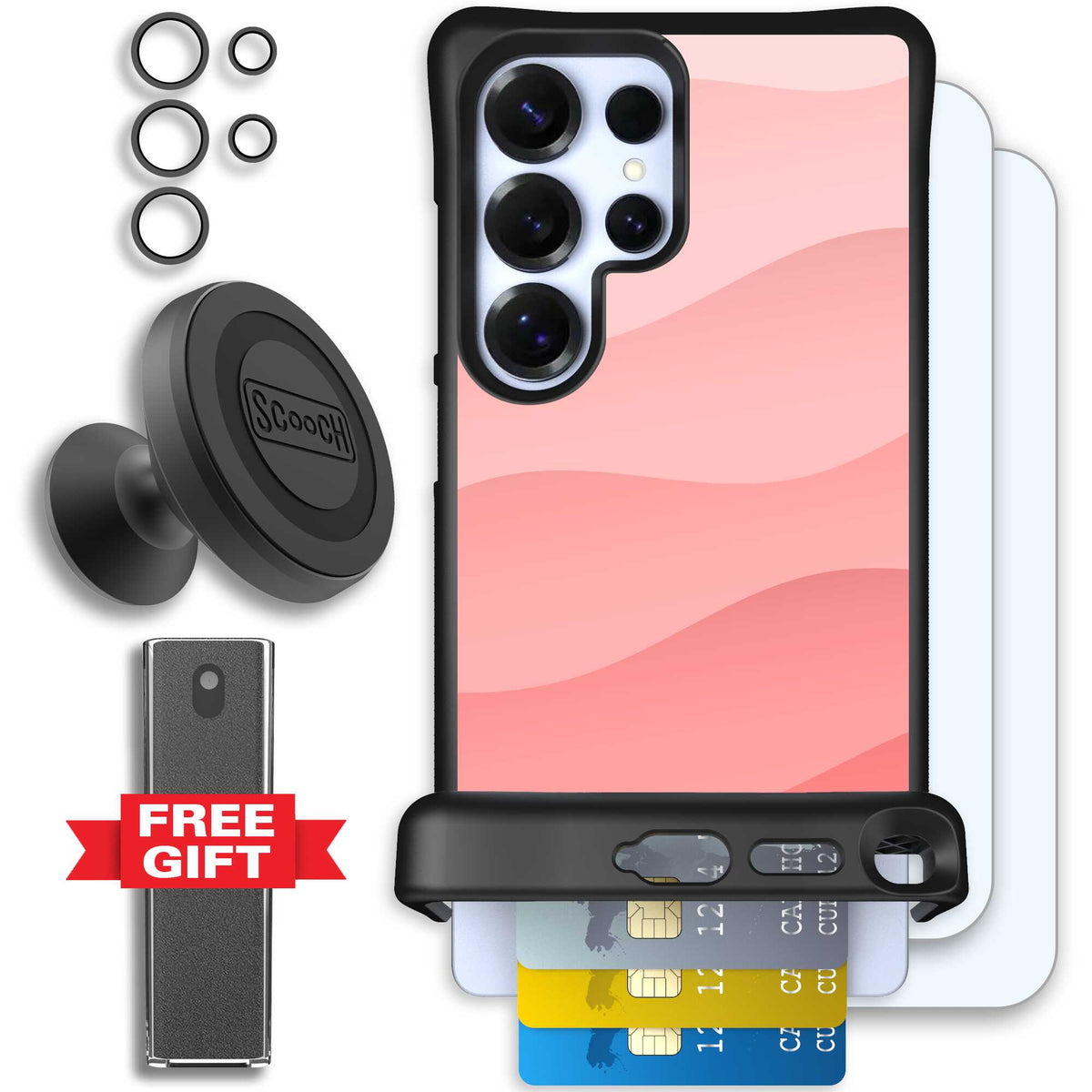 Wingmate Pink Waves for Galaxy S25 Ultra - Defender Bundle