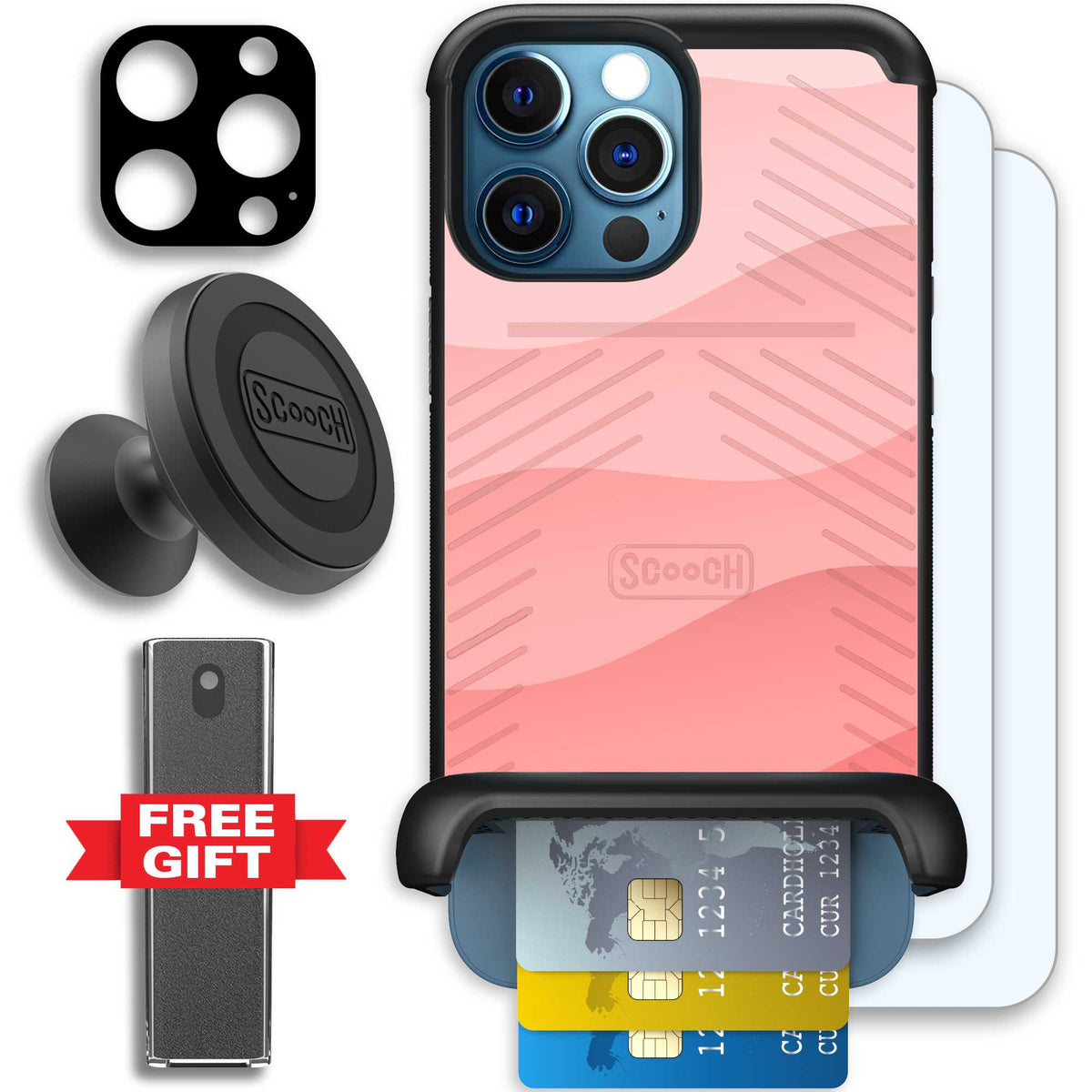 Wingmate Pink Waves for iPhone 12 Pro - Defender Bundle