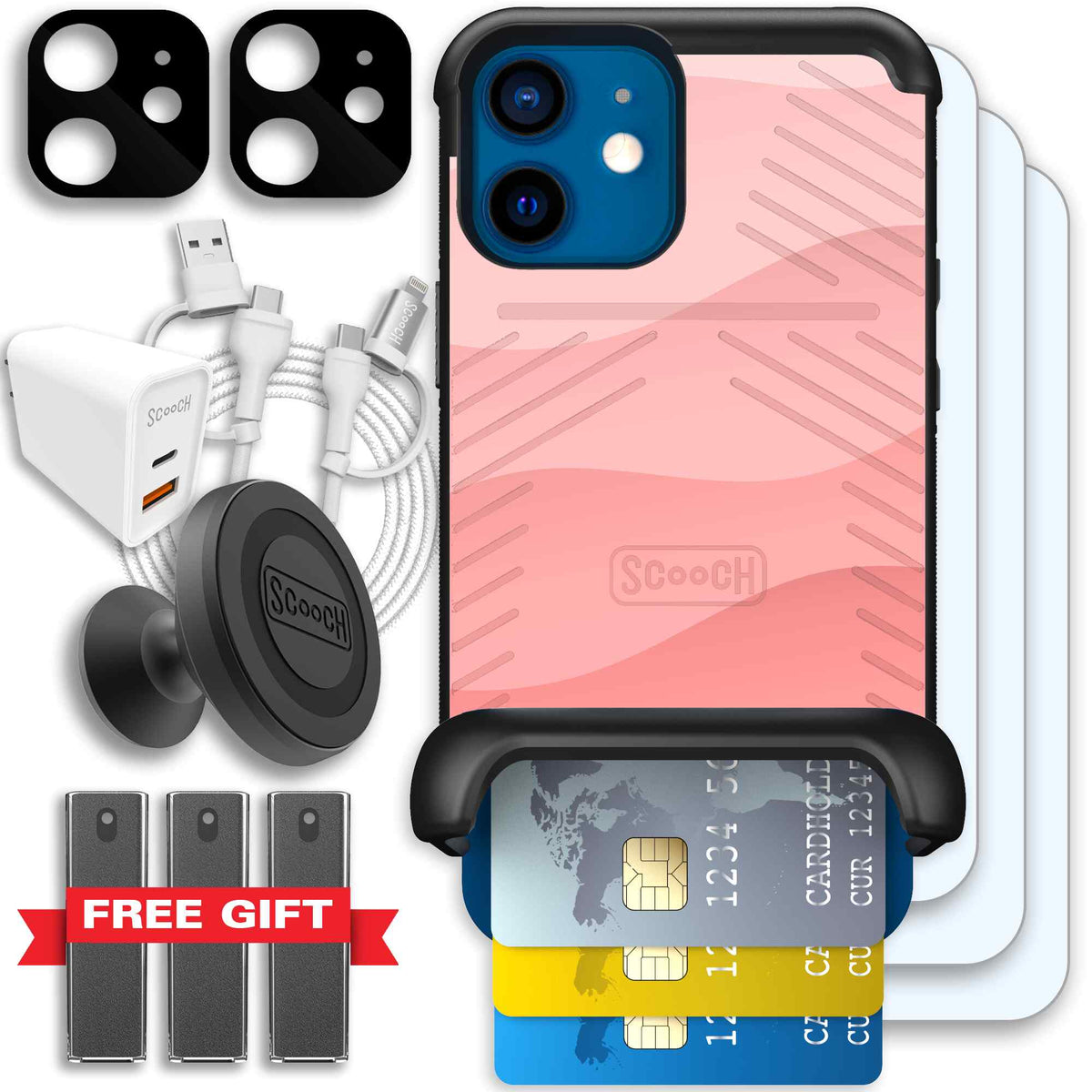 Wingmate Pink Waves for iPhone 12 mini - Ultimate Bundle