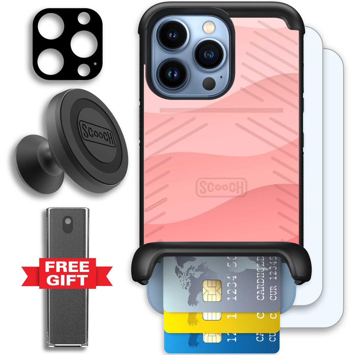Wingmate Pink Waves for iPhone 13 Pro - Defender Bundle