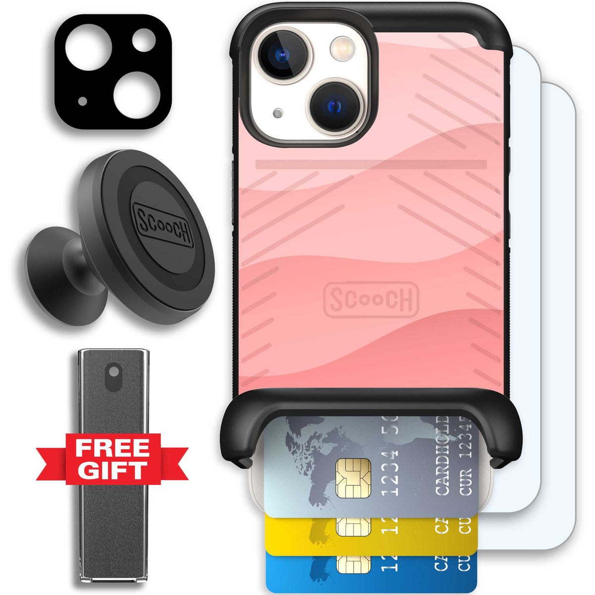 Wingmate Pink Waves for iPhone 13 mini - Defender Bundle